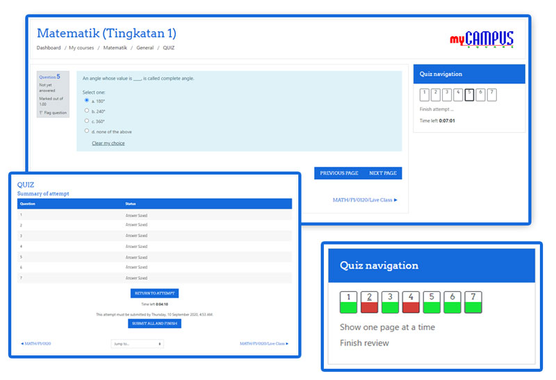 LMS eLearning System Multiple choice questions answer quiz